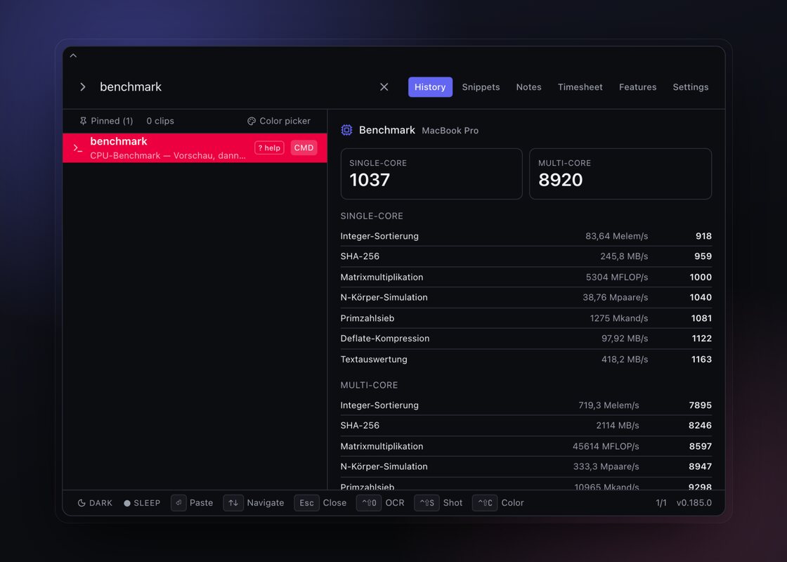 CPU benchmark