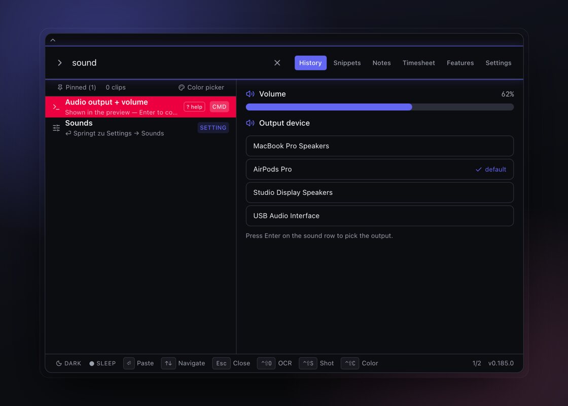 Audio output